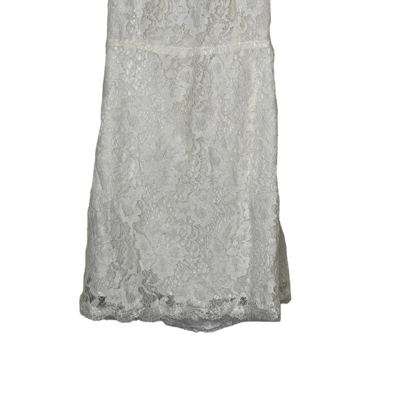 Signature8 Women's Dress Floral Open Back Lace Lined Cap Sleeve White Medium NWT - Picture 4 of 9